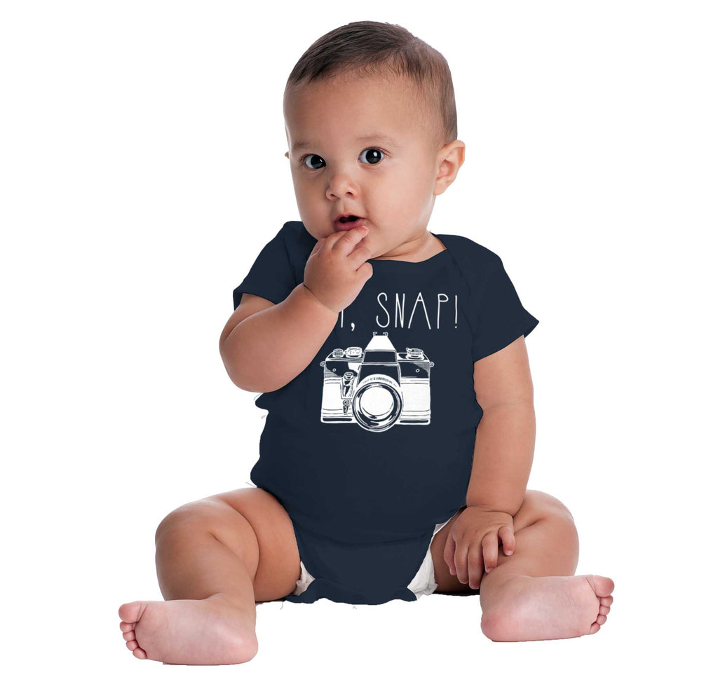 Oh Snap Camera Romper Bodysuit-Direct To Garment Print-Brisco Baby