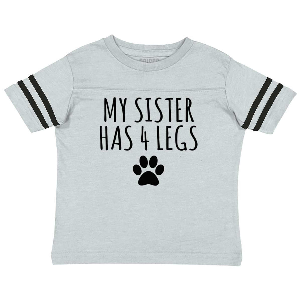 Sister has 4 legs Toddler Football Jersey Tee-Direct To Garment Print-Brisco Baby