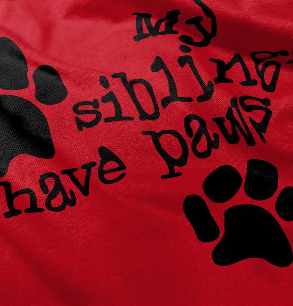 Siblings have paws Ringer Romper Bodysuit-Direct To Garment Print-Brisco Baby