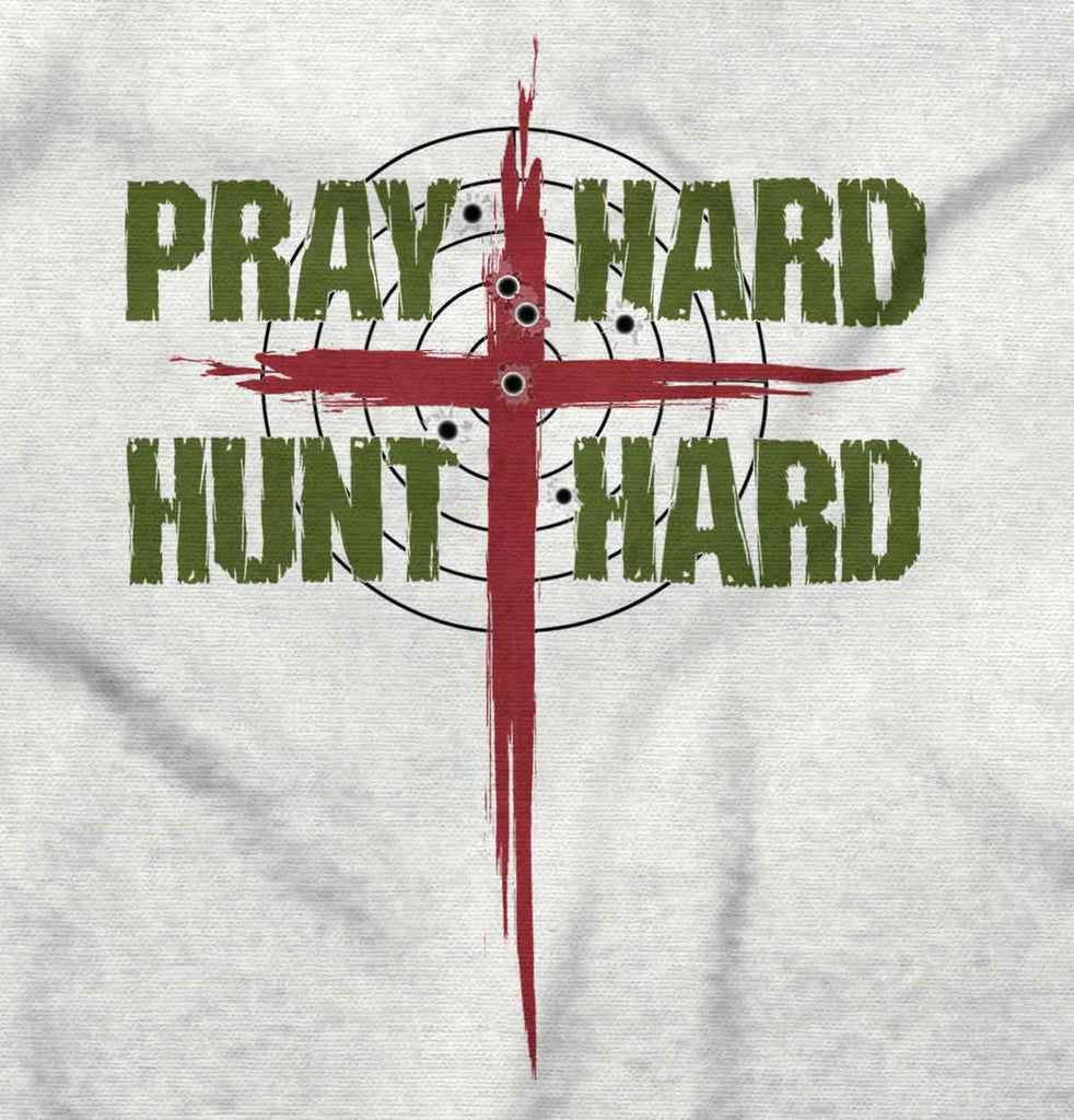 Pray Hard Hunt Hard Romper Bodysuit-Direct To Garment Print-Brisco Baby