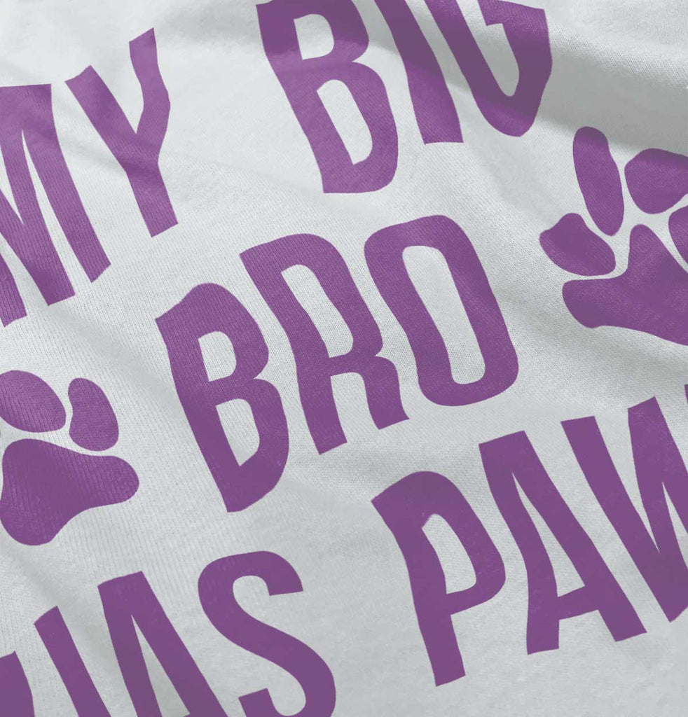 Big Bro Has Paws Toddler Ruffled Trim T-Shirt-Direct To Garment Print-Brisco Baby