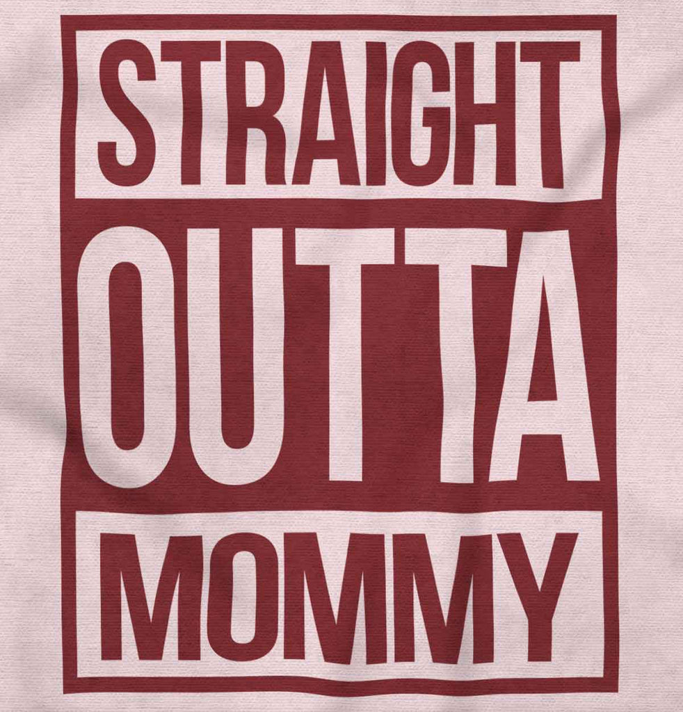 Straight Outta Mommy Toddler Ruffled Trim T-Shirt-Direct To Garment Print-Brisco Baby