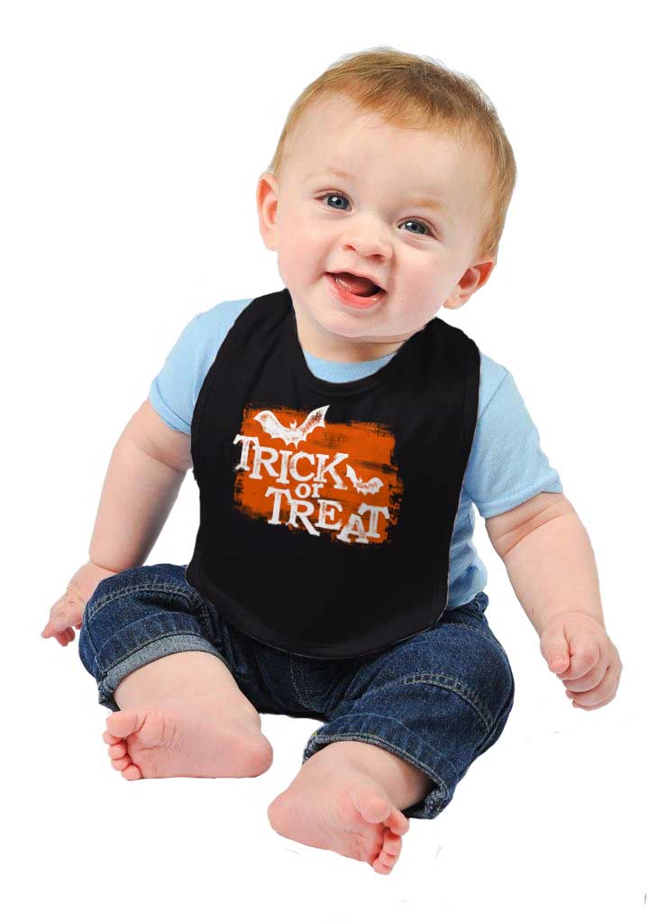 Trick or Treat Infant Baby Bib-Direct To Garment Print-Brisco Baby