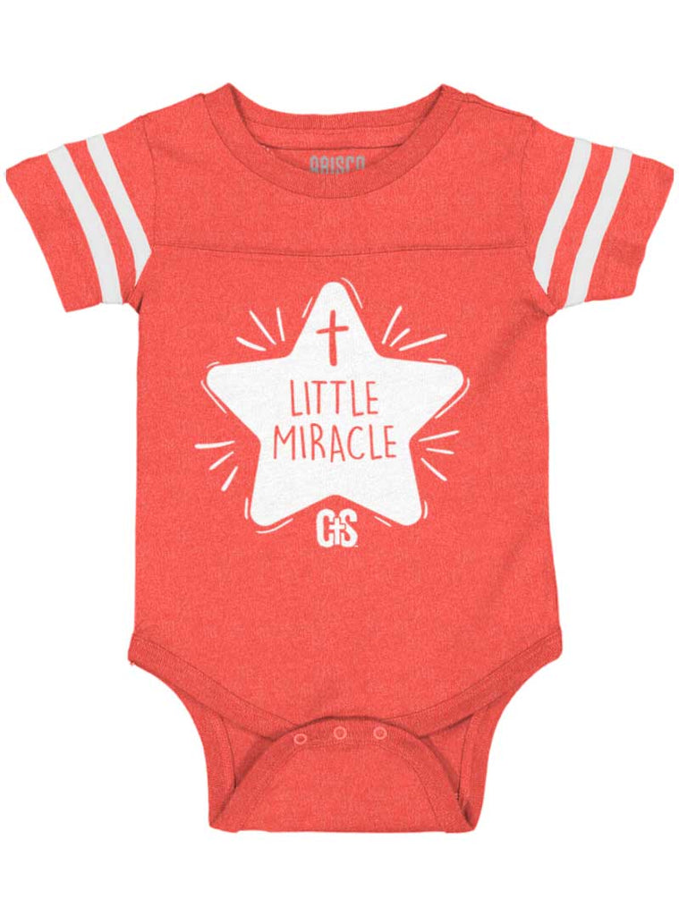 Little Miracle Football Romper Bodysuit-Direct To Garment Print-Brisco Baby
