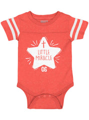 Little Miracle Football Romper Bodysuit-Direct To Garment Print-Brisco Baby