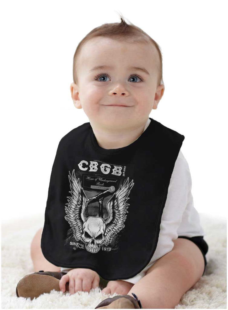 CBGB Wings Infant Baby Bib-Direct To Garment Print-Brisco Baby