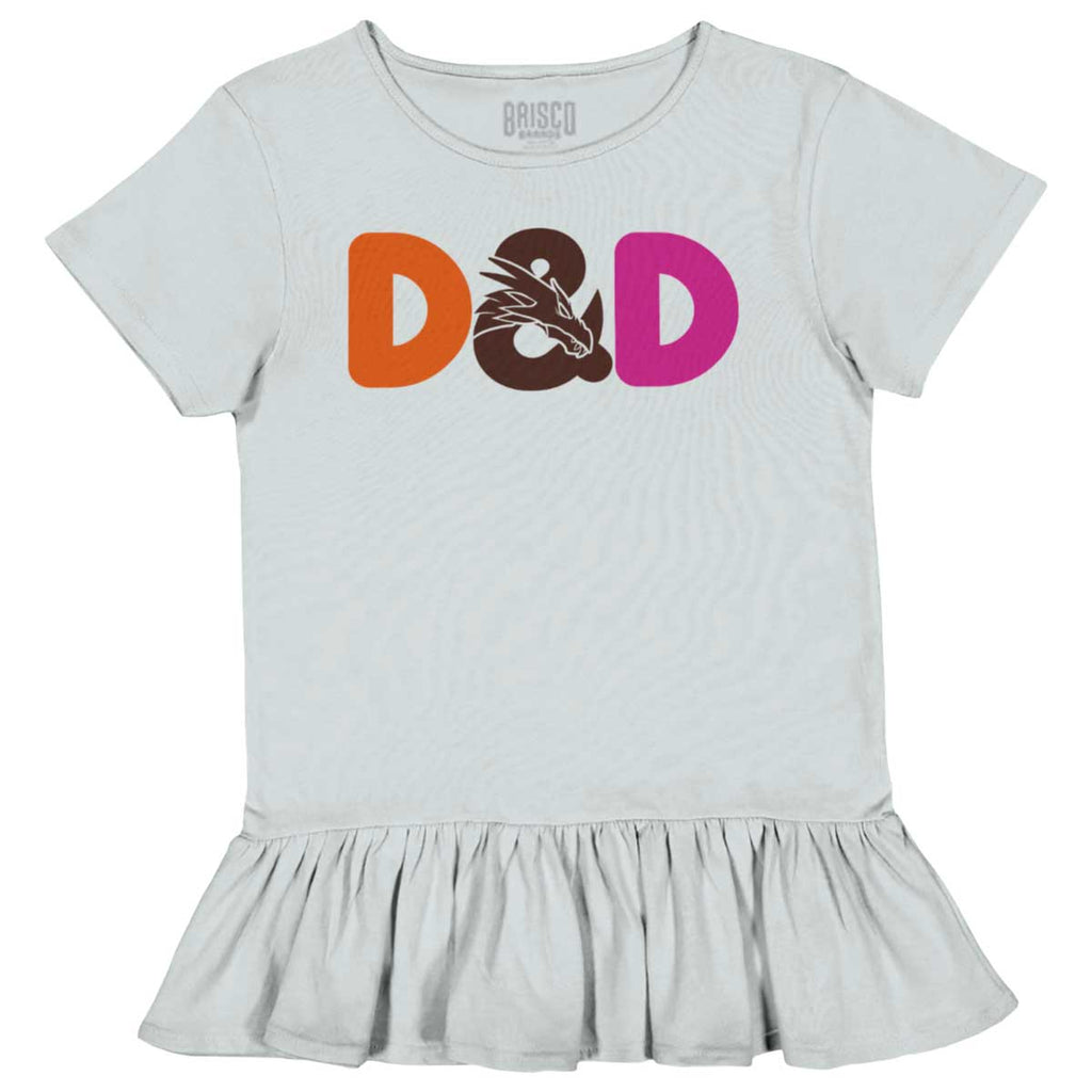 Dungeons Fantasy Tabletop Gamer Toddler Ruffle Bottom Tee-Direct To Garment Print-Brisco Baby