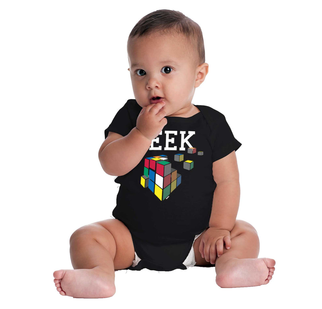 Geek Cube Romper Bodysuit-Direct To Garment Print-Brisco Baby