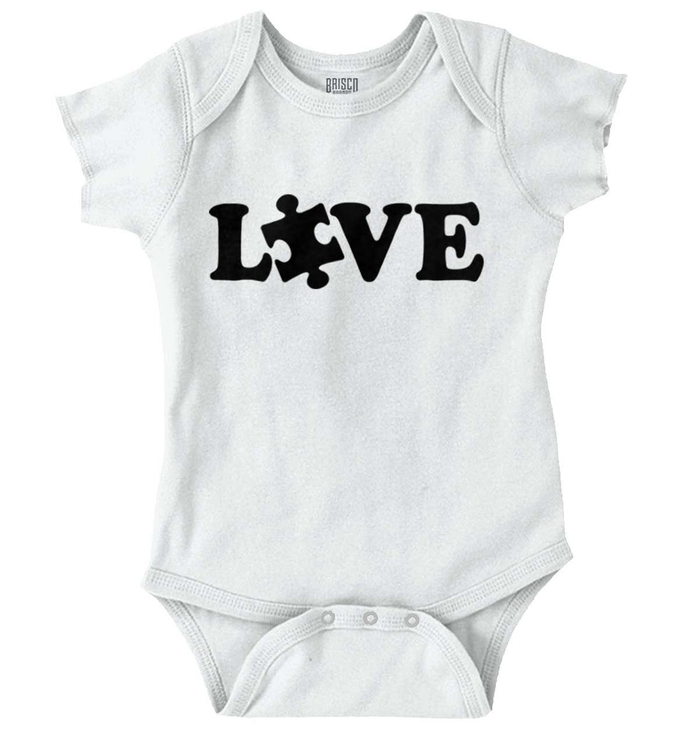 Love Autism Romper Bodysuit-Direct To Garment Print-Brisco Baby