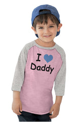 I Heart Daddy Toddler Baseball-Direct To Garment Print-Brisco Baby