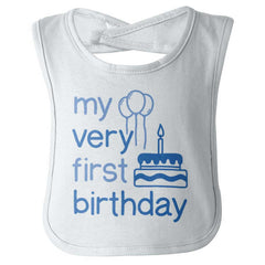 Very First Birthday Infant Baby Bib-Direct To Garment Print-Brisco Baby