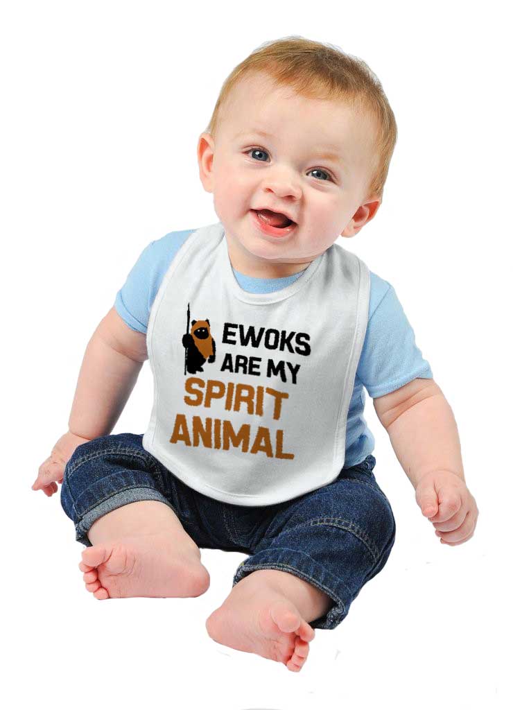 Ewoks Spirit Animal Infant Baby Bib-Direct To Garment Print-Brisco Baby