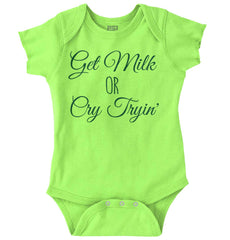 Get Milk Romper Bodysuit-Direct To Garment Print-Brisco Baby