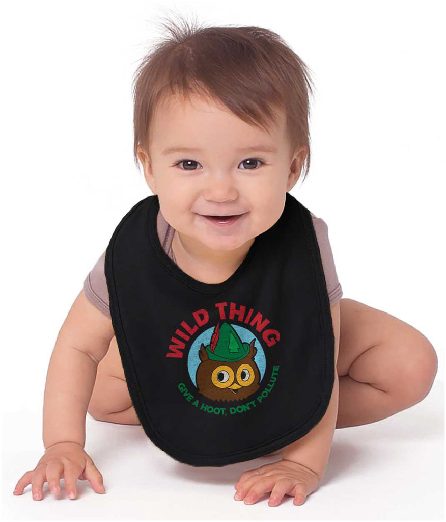 Woodsy Hoot Infant Baby Bib-Direct To Garment Print-Brisco Baby
