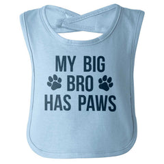 My Big Bro Has Paws Infant Baby Bib-Direct To Garment Print-Brisco Baby