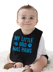My Little Bro Has Paws Infant Baby Bib-Direct To Garment Print-Brisco Baby