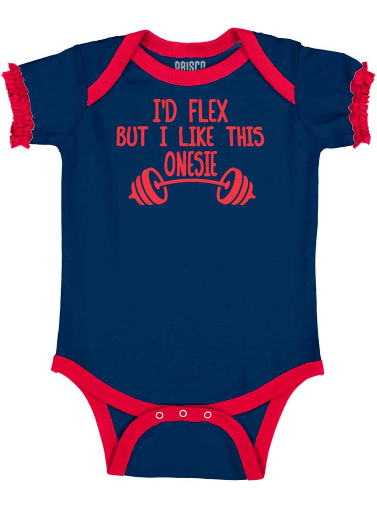 I'd Flex Baby Ruffled Trim Romper-Direct To Garment Print-Brisco Baby