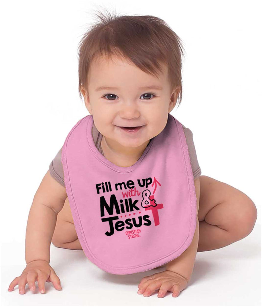 Milk And Jesus Infant Baby Bib-Direct To Garment Print-Brisco Baby