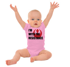 With The Resistance Romper Bodysuit-Direct To Garment Print-Brisco Baby