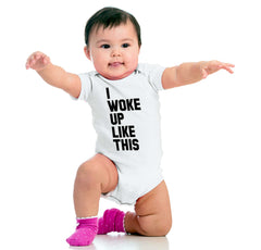I Woke Up Like This Romper Bodysuit-Direct To Garment Print-Brisco Baby