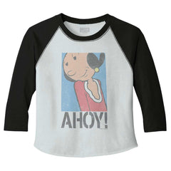 Ahoy Olive Oyl Toddler Baseball-Direct To Garment Print-Brisco Baby
