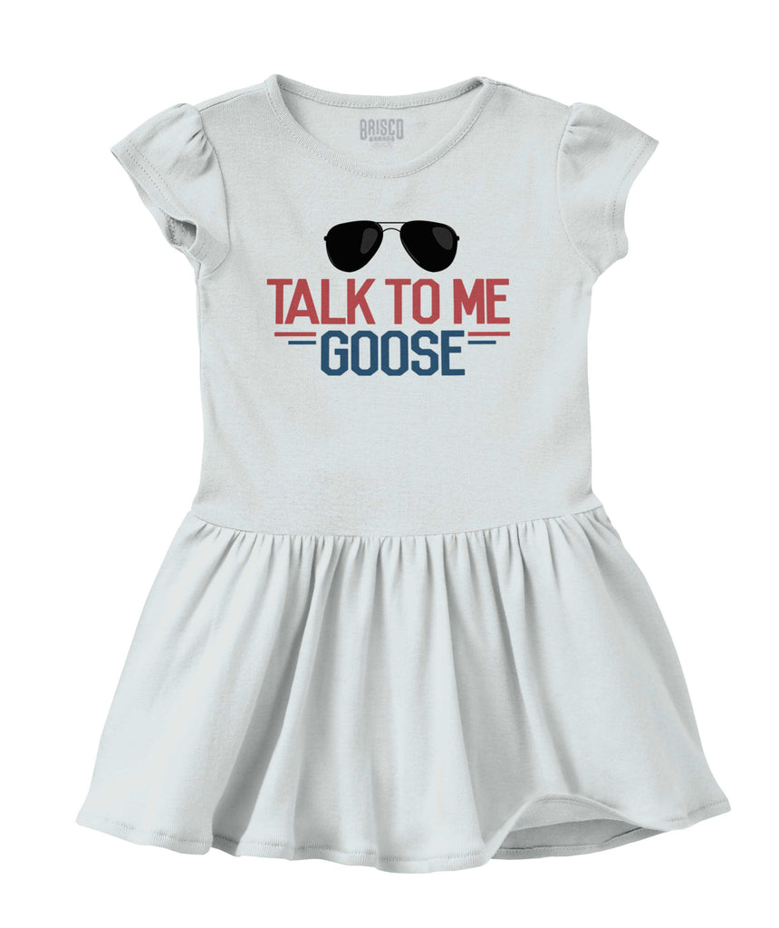Talk To Me Goose Solid Baby Infant Dress-Direct To Garment Print-Brisco Baby