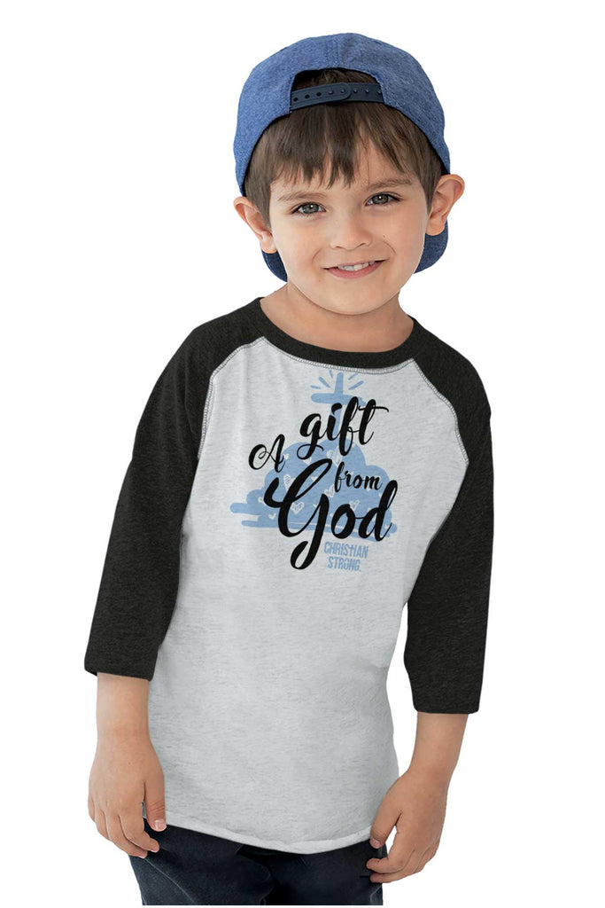 Gift From God Toddler Baseball-Direct To Garment Print-Brisco Baby