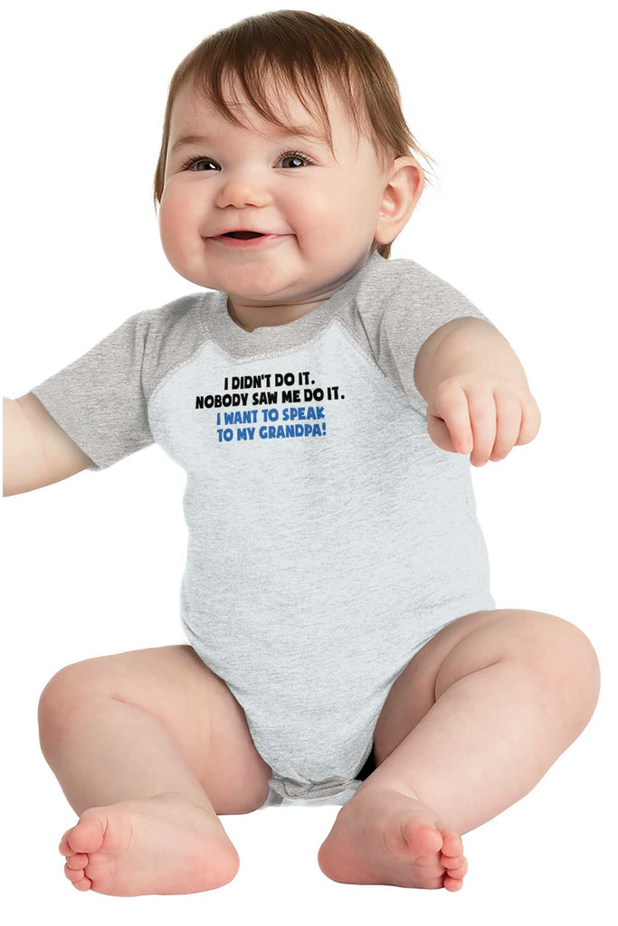I Didn't Do It Raglan Romper Bodysuit-Direct To Garment Print-Brisco Baby