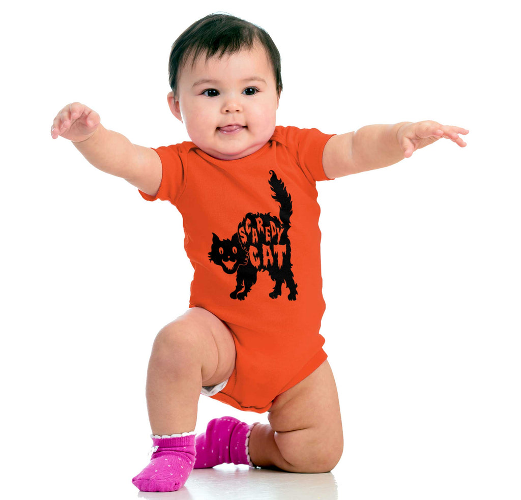 Scaredy Cat Romper Bodysuit-Direct To Garment Print-Brisco Baby