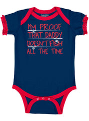 Fish All The Time Baby Ruffled Trim Romper-Direct To Garment Print-Brisco Baby