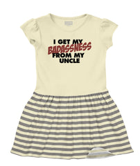 Badass Uncle Baby Striped Skirt Dress-Direct To Garment Print-Brisco Baby