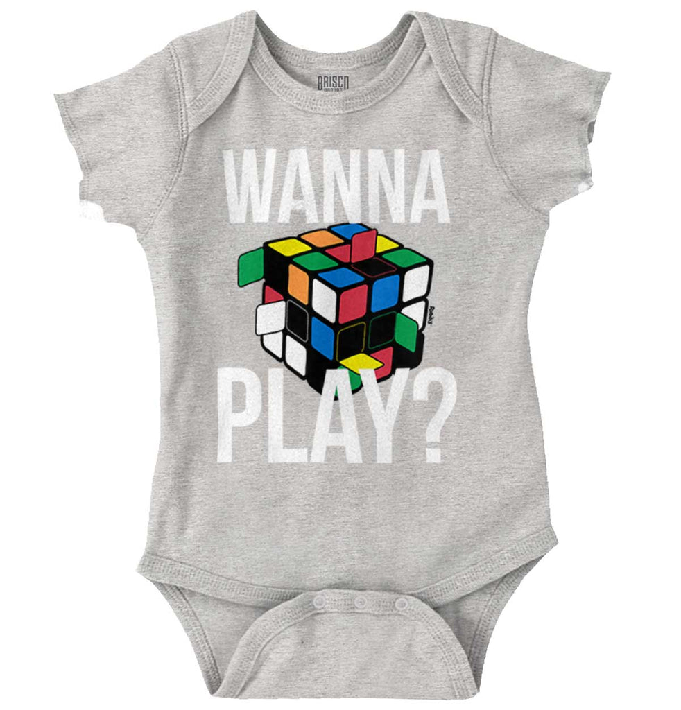 Wanna Play Rubik's Romper Bodysuit-Direct To Garment Print-Brisco Baby