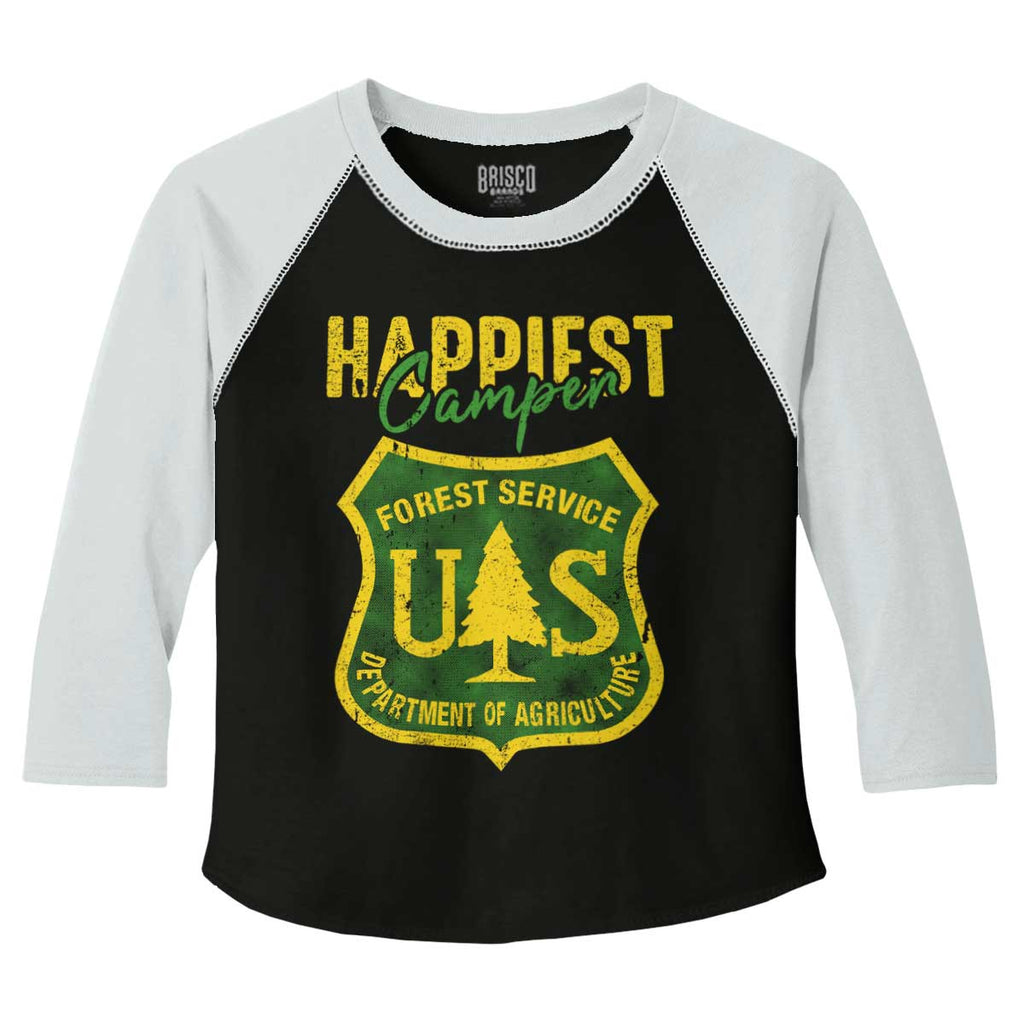 Happiest Camper Toddler Baseball-Direct To Garment Print-Brisco Baby