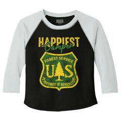 Happiest Camper Toddler Baseball-Direct To Garment Print-Brisco Baby
