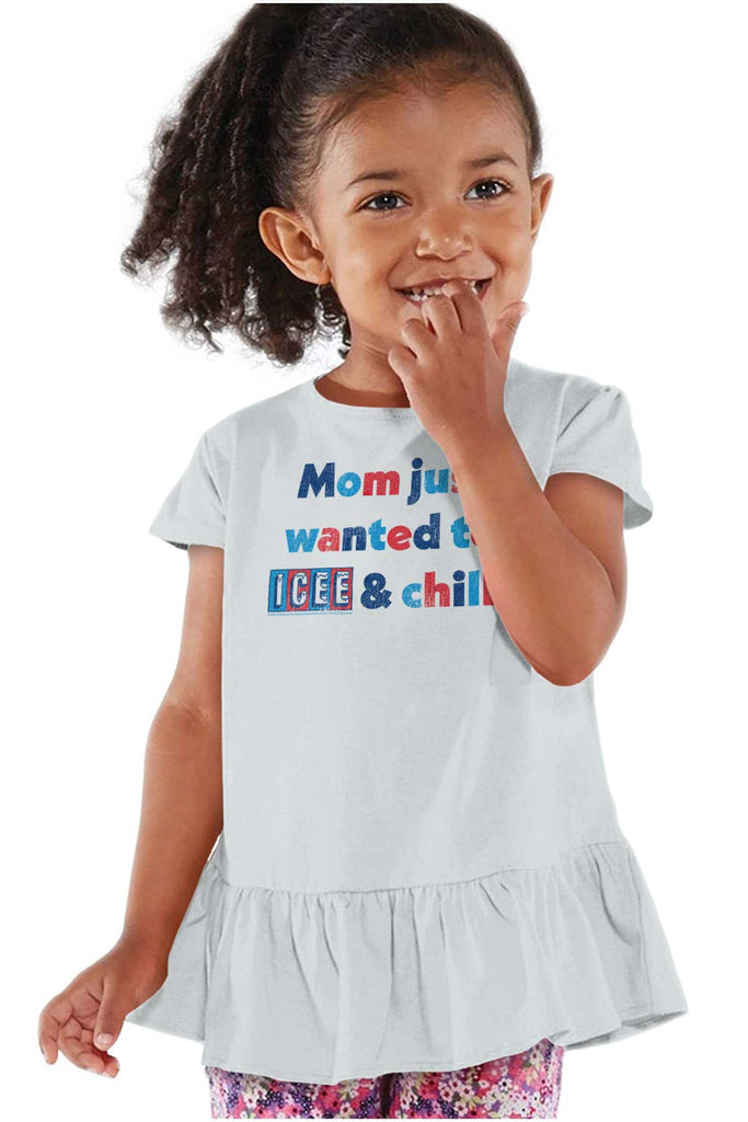 Icee & Chill Toddler Ruffle Bottom Tee-Direct To Garment Print-Brisco Baby