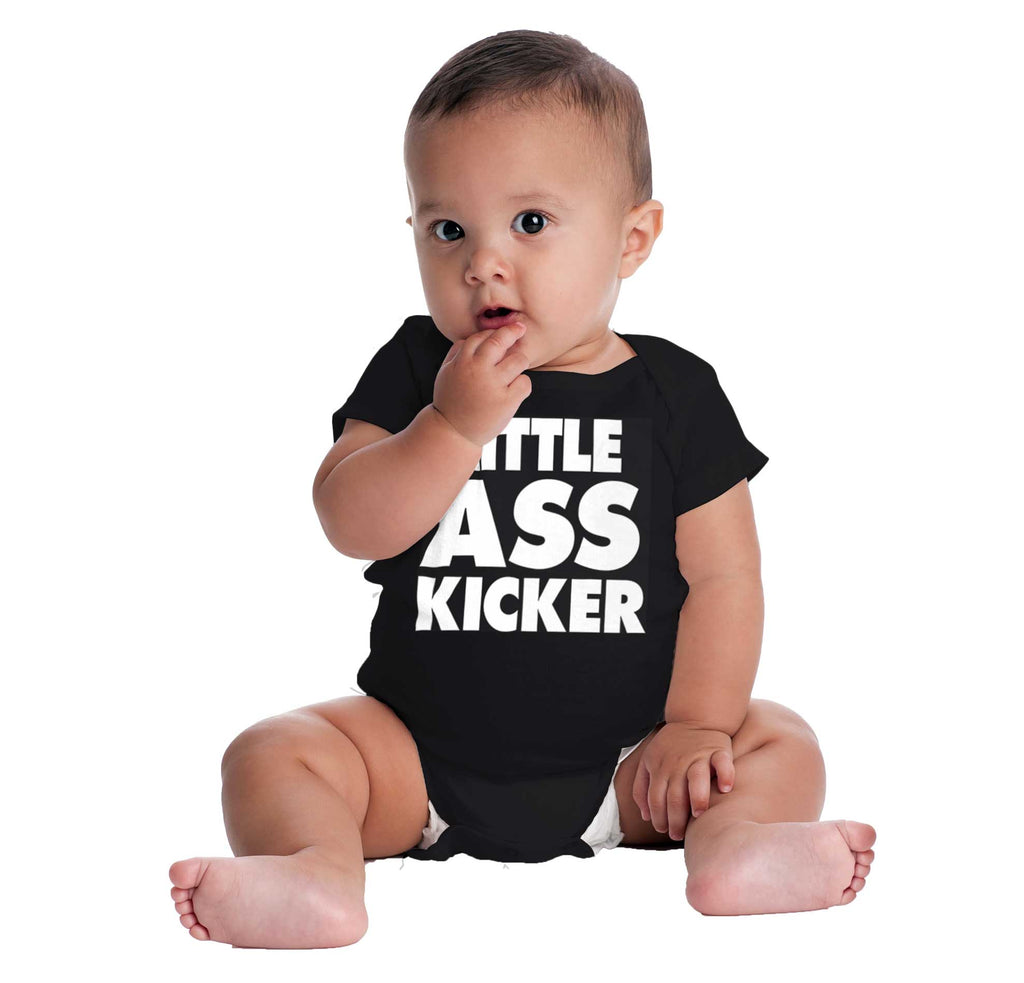 Little Ass Kicker Romper Bodysuit-Direct To Garment Print-Brisco Baby