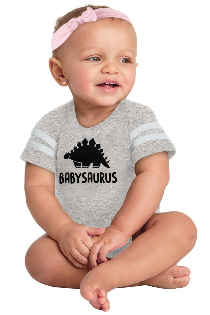 Babysaurus Football Romper Bodysuit-Direct To Garment Print-Brisco Baby