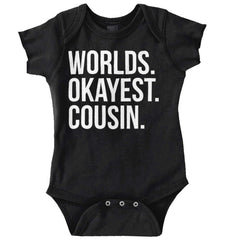 Worlds Okayest Cousin Romper Bodysuit-Direct To Garment Print-Brisco Baby
