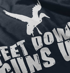 Feet Down Guns Up Duck Romper Bodysuit-Direct To Garment Print-Brisco Baby