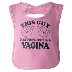Popped Out of Vagina Infant Baby Bib-Direct To Garment Print-Brisco Baby