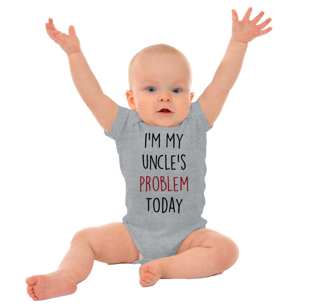 My Uncle's Problem Today Romper Bodysuit-Direct To Garment Print-Brisco Baby