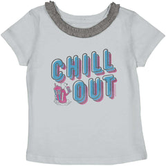 Retro Chill Toddler Ruffled Trim T-Shirt-Direct To Garment Print-Brisco Baby