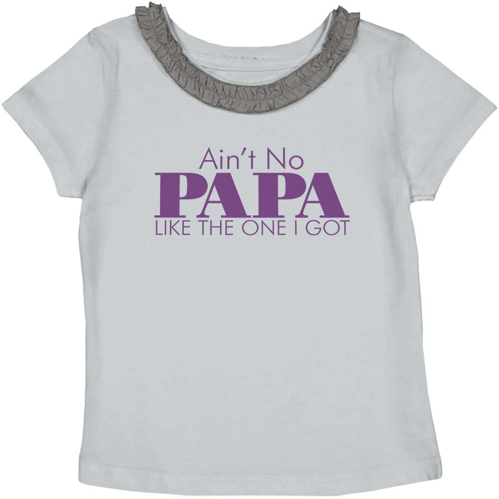 No Papa Like Me Toddler Ruffled Trim T-Shirt-Direct To Garment Print-Brisco Baby