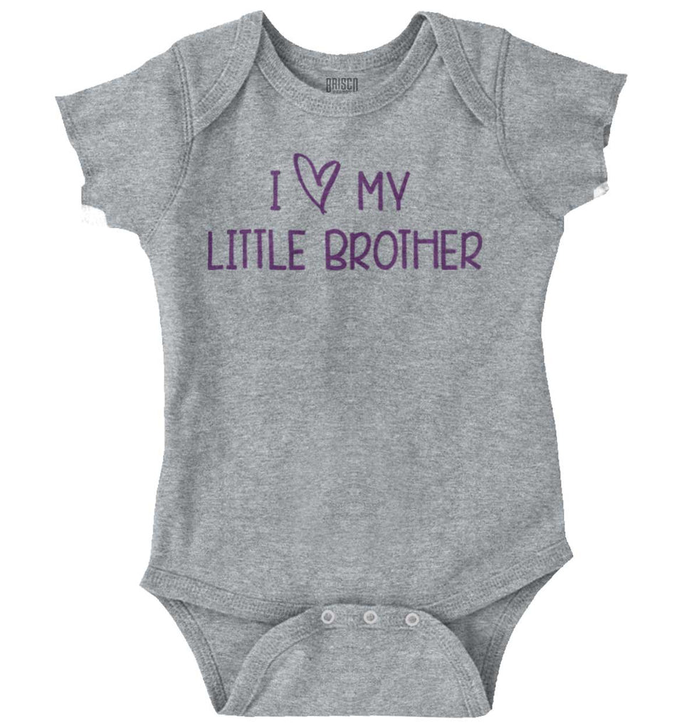 I Love My Little Brother Romper Bodysuit-Direct To Garment Print-Brisco Baby