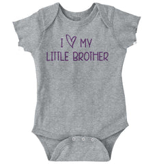 I Love My Little Brother Romper Bodysuit-Direct To Garment Print-Brisco Baby