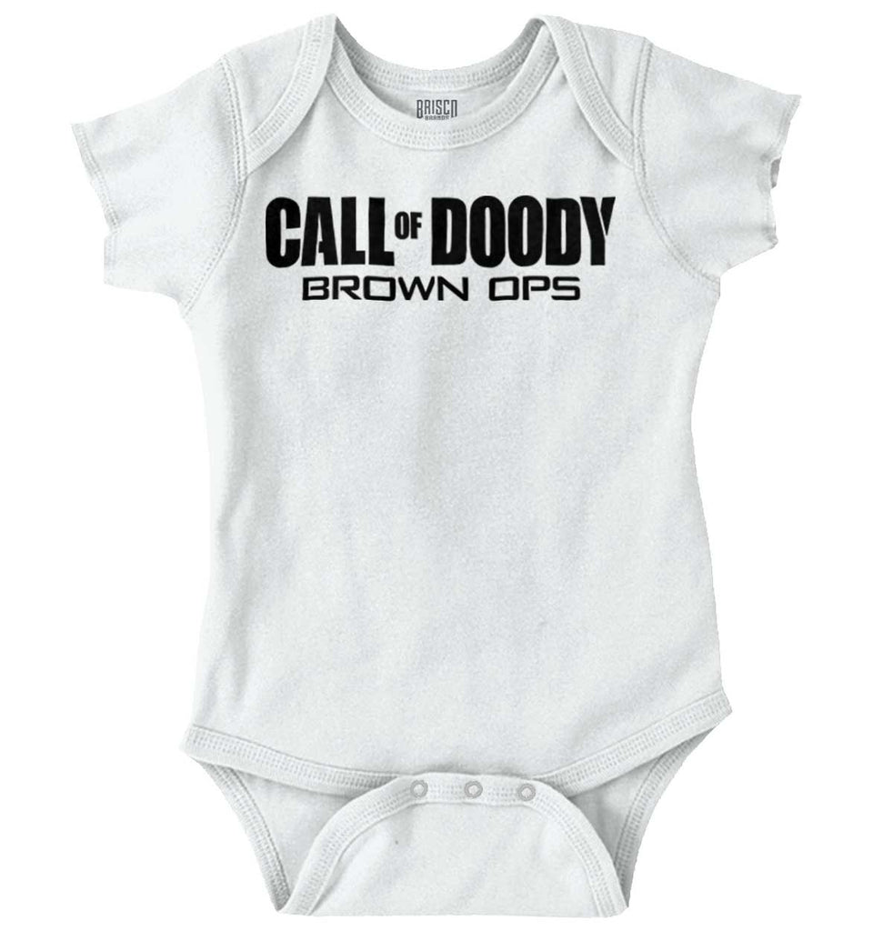 Call Of Doody Romper Bodysuit-Direct To Garment Print-Brisco Baby