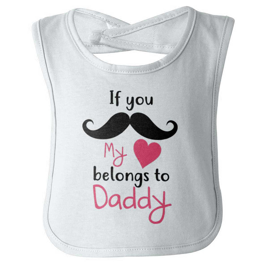 If You Mustache, It's Daddy Infant Baby Bib-Direct To Garment Print-Brisco Baby
