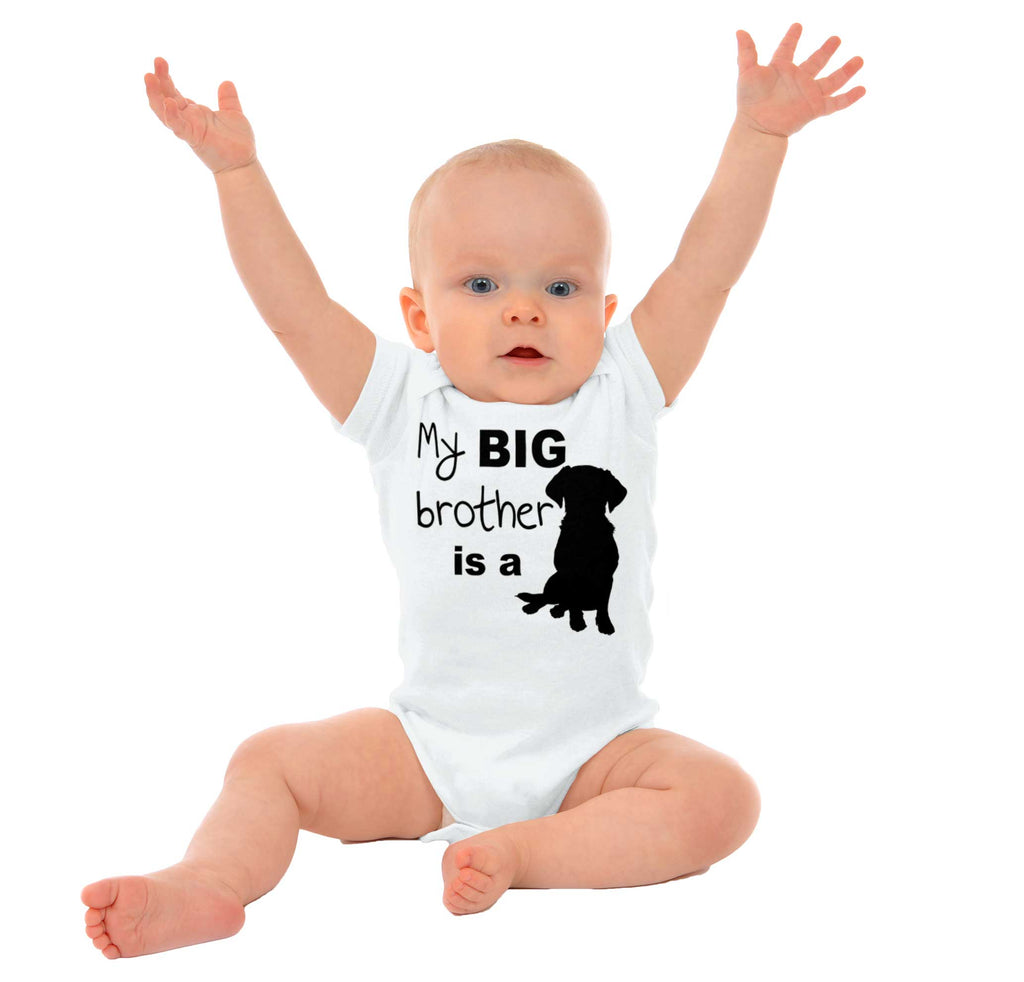 Brother is a Dog Romper Bodysuit-Direct To Garment Print-Brisco Baby