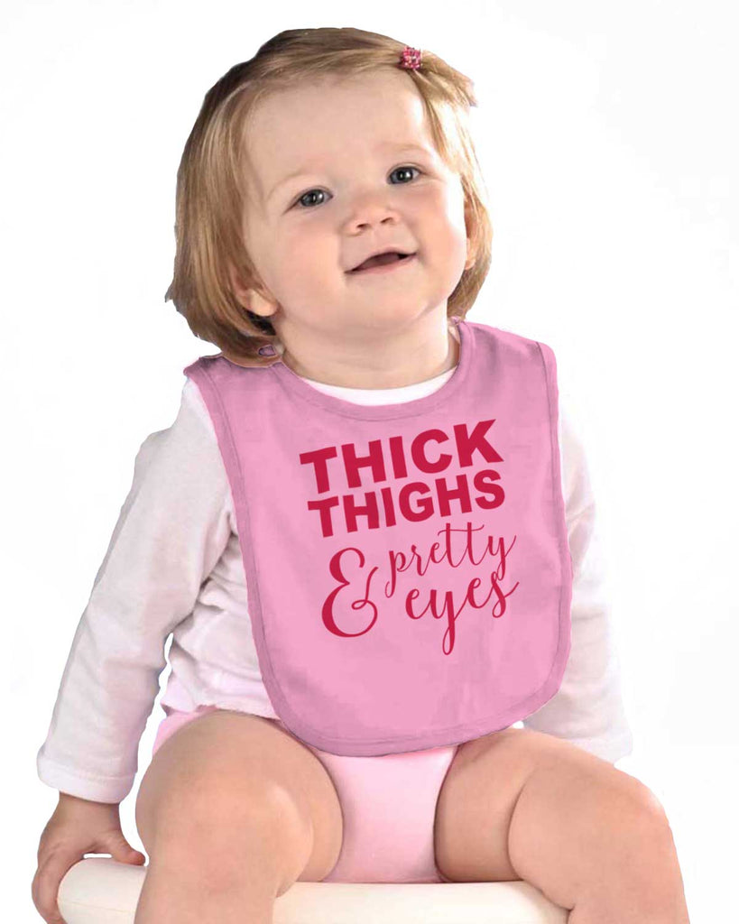 Thick Thighs Infant Baby Bib-Direct To Garment Print-Brisco Baby