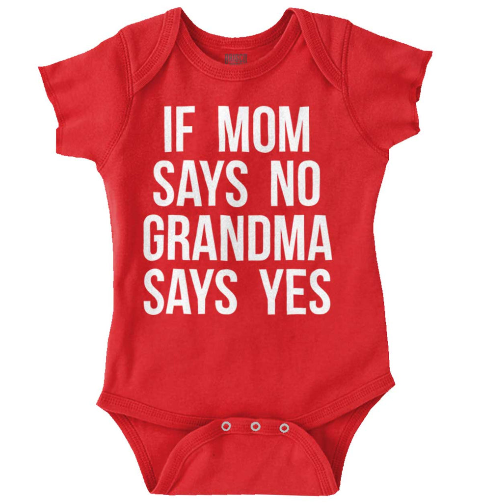 Grandma Says Yes Romper Bodysuit-Direct To Garment Print-Brisco Baby
